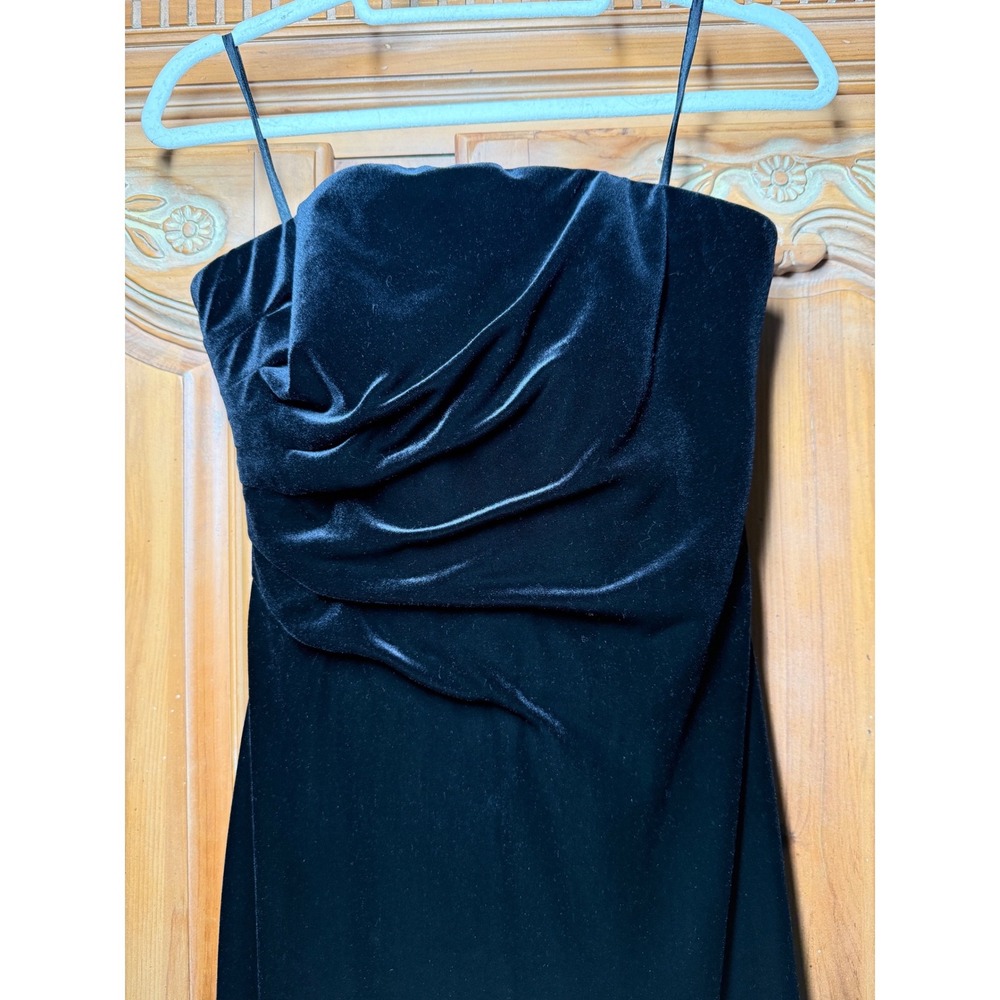 Marie St Claire Black Velvet Evening Gown Boned Corset Dress Size 4 Vintage - Picture 4 of 16